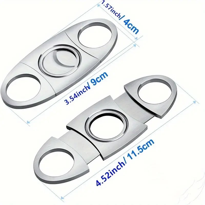Stainless steel double-edged cigar cutter