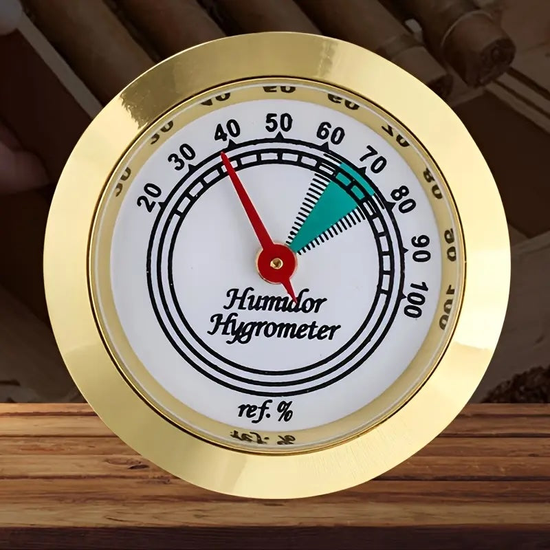 metal cigar humidor with thermometer