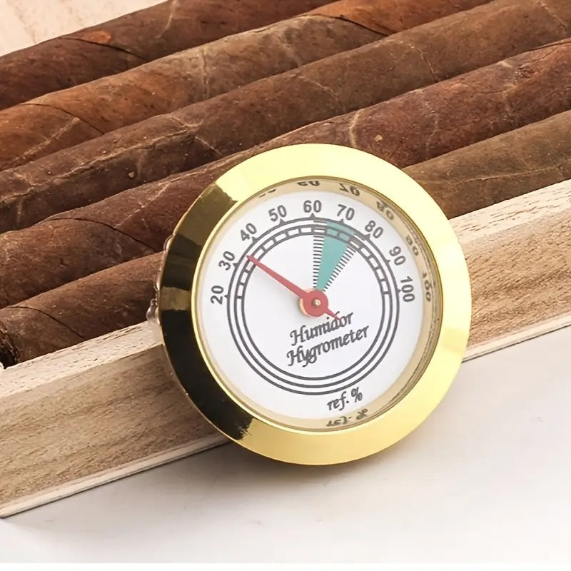 metal cigar humidor with thermometer