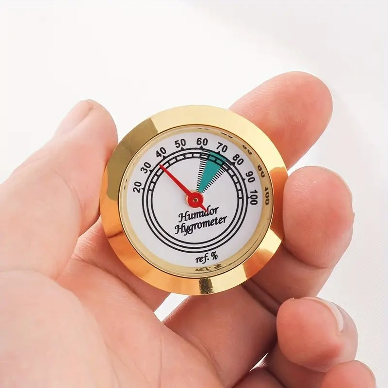 metal cigar humidor with thermometer