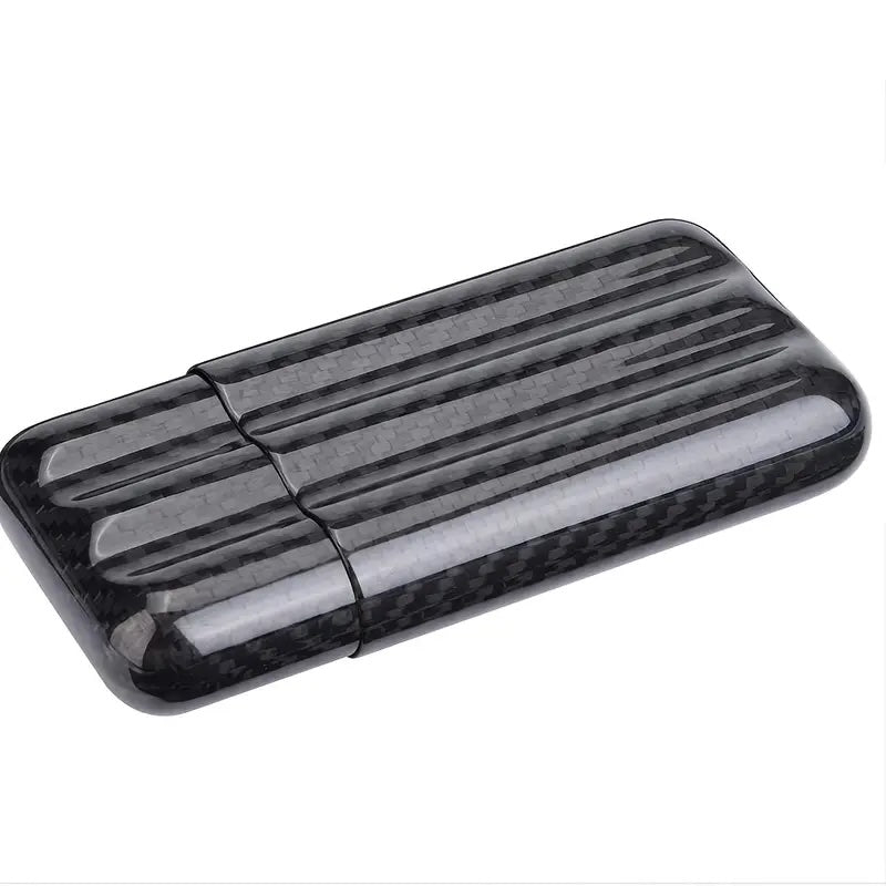 Black rectangular cardholder with three slots on a white background